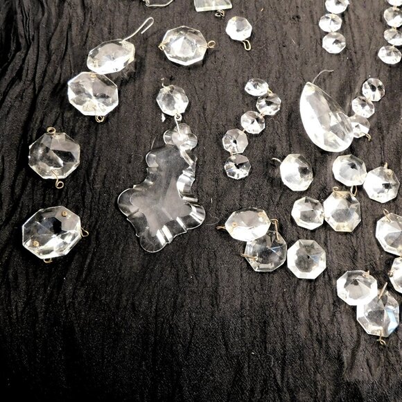 Vintage Crystal Lamp Parts, Prism Drops, Assorted Shapes Lot Five - Picture 3 of 6